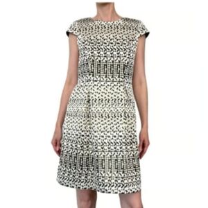 EUC Covington Elegant Black and Gold Silver Metallic Cocktail Dress